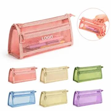 Transparent Mesh Pencil Case, Large Capacity Durable Storage