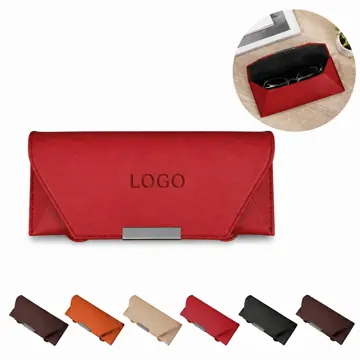 PU Leather Magnetic Sunglasses Case for Car Visor