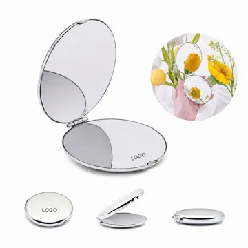 Foldable Stainless Steel Travel Makeup Mirror, Portable