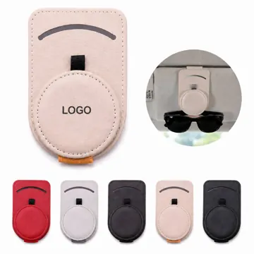 Leather Sunglasses Holder for Car Sun Visor, Scratch-Proof