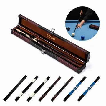 Hard PU Oval Pool Cue Carrying Case for 3/4 Billiard Sticks