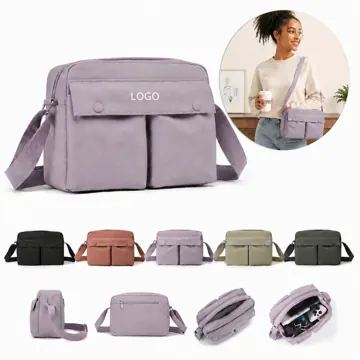 Nylon Large Crossbody Bag with Adjustable Strap