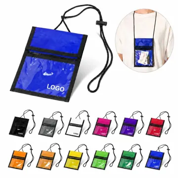 Folding Badge Holder Bag with Multiple Transparent Slots