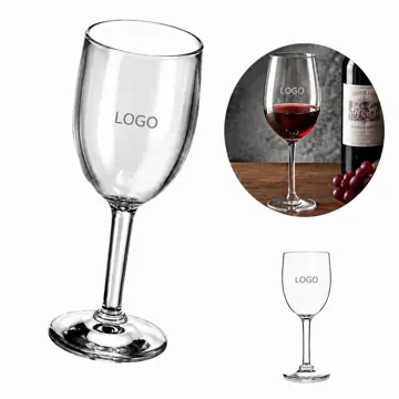 9oz Shatterproof Acrylic Wine Glass, Clear & Reusable