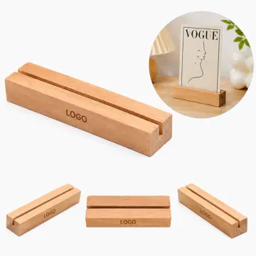 Wooden Card Holder Stand with Sturdy Slot Design for Display