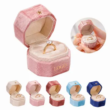 Luxury Velvet Octagonal Ring Box for Jewelry Storage