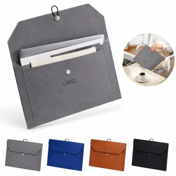 Waterproof PU Leather A4 Folder with Zipper, 2-Pocket