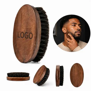 Natural Wood Beard Comb & Brush, Dual-Side Grooming Tool