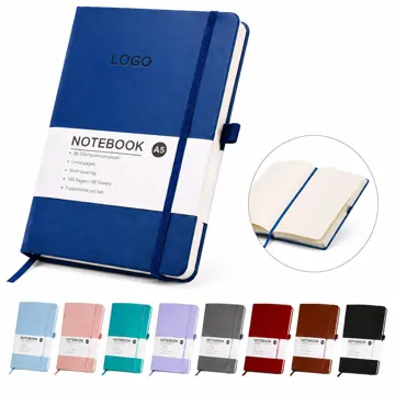 A5 PU Hardcover Notebook with Pen Loop, 160 Pages