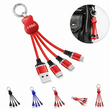 6.3in Multi-Device USB Keychain Data Cable