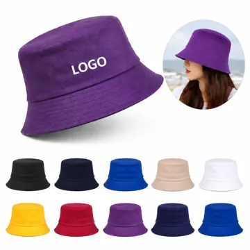 Cotton Bucket Hat with Wide Brim for Sun Protection