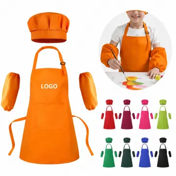 Kids Customizable Apron Set with Front Pocket
