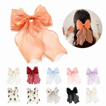 Elegant Chiffon Bow Hair Clip for Secure Styling