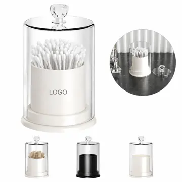 Clear PET Cotton Swab Holder with Dustproof Lid