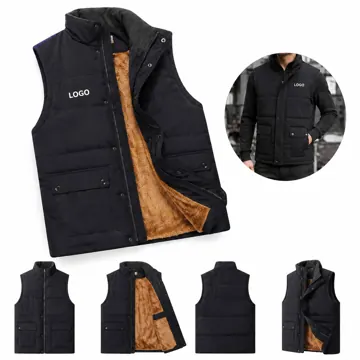 Men's Fleece-Lined Zip Vest for Lightweight Winter Warmth