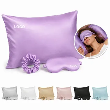 Satin Sleep Set with Pillowcase, Scrunchies & Eye Mask