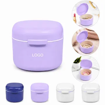Durable Double-Layer Denture Cleaning Case with Secure Lid