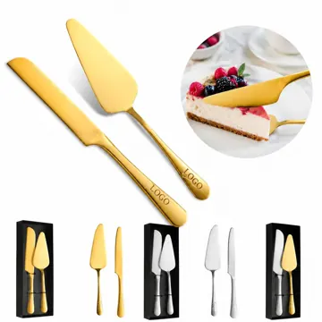 Stainless Steel Cake Knife & Server Set, Ergonomic 2-Piece