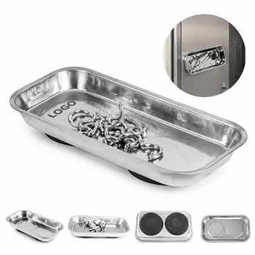 Large Stainless Steel Magnetic Parts Tray for Workshop
