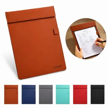 Magnetic PU Leather Clipboard Folder with Pockets