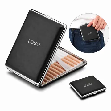 PU Leather Cigarette Case with Snap Button Protection