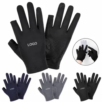 UV-Protective Ice Silk Quick-Dry Gloves for Outdoor Sports