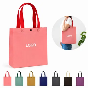 Snap Button Non-Woven Tote Bag, Adjustable Multi-Size