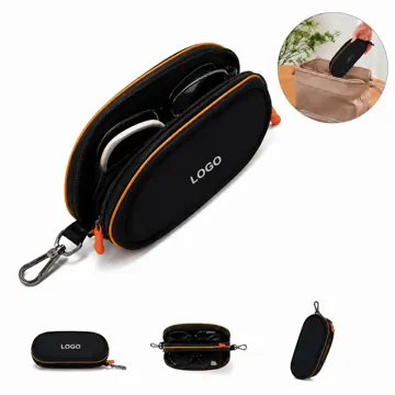 Soft Dual-Zip Glasses Pouch, Double Layer Protective