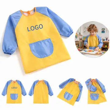 Kids Waterproof Painting Apron, Adjustable Mess-Proof Art