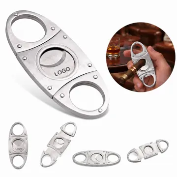 Stainless Steel Double Blade Cigar Cutter for Precise Cap