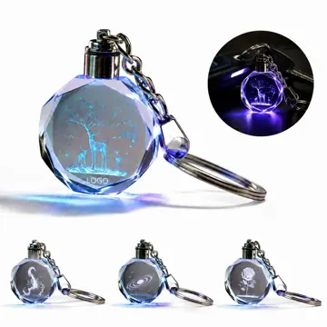 Personalized LED Crystal Photo Keychain with Glowing Display