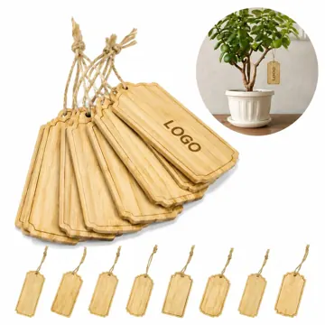 Natural Bamboo Hanging Tag with Pre-Drilled Hole for Crafts