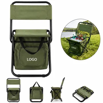 Portable Folding Cooler Stool with Insulated Seat