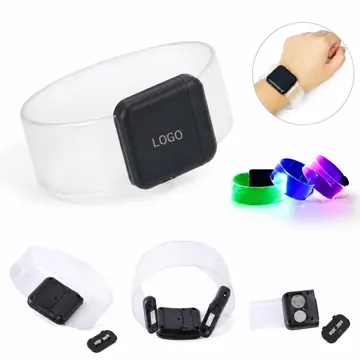LED Wristband, Single Color Glow, Adjustable & Reusable