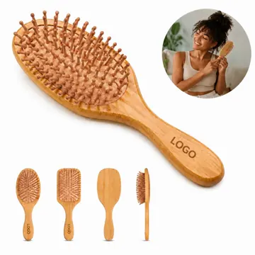 Natural Bamboo Scalp Massage Comb with Ergonomic Handle