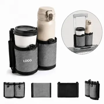 Hands-Free Luggage Cup Holder Drink Carrier with Adjustable
