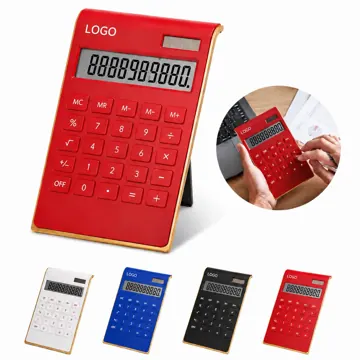 Solar Desktop Calculator with Large LCD Display, Dual Power