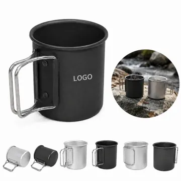 10oz Foldable Aluminum Camping Mug for Outdoor Coffee Tea