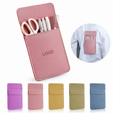 NURSE Portable PU Leather Pen Pouch with Elastic Loops