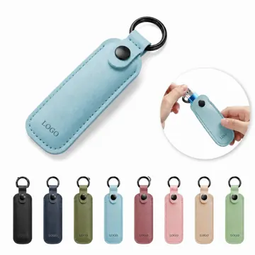 PU Leather USB Case with Keychain, Dustproof Storage Holder