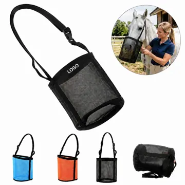 Bucket Type Mesh Horse Feeding Bag with Slow Feed Hay Net