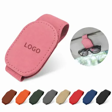 Magnetic Leather Sunglasses Holder for Car Visor