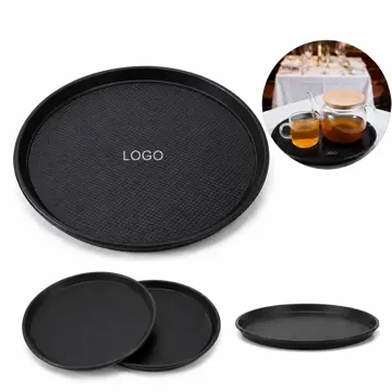 Non-Slip Round Serving Tray for Safe Food and Drink