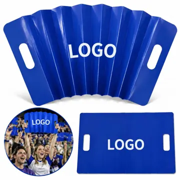 Colorful Cheering Hand Fan with Banner Holder for Events