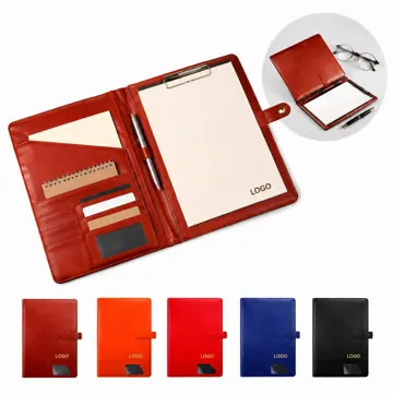 Magnetic PU Leather Padfolio with A4 Notepad & Business
