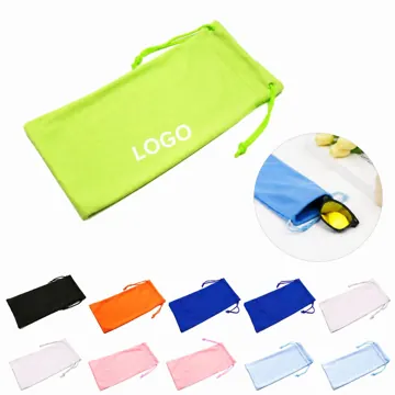 Soft Microfiber Drawstring Eyeglass Pouch for Scratch