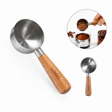 Stainless Steel Coffee Scoop with Natural Wood Handle, 12g