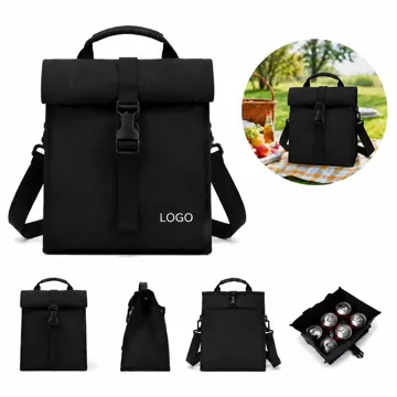 Insulated Rolltop Lunch Bag with Thermal Cooler Lining