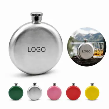 5oz 304 Stainless Steel Hip Flask, Leakproof Round Pocket