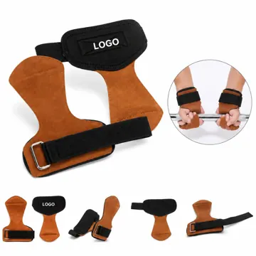 Double Layer Leather Wrist Strap for Deadlift Grip Support